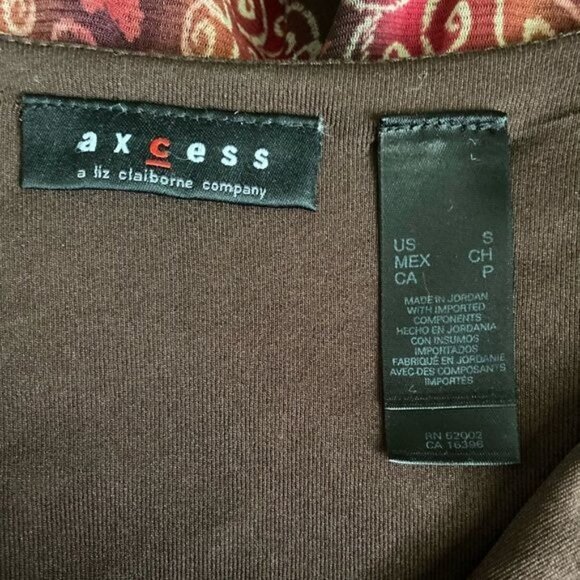 Axcess 3/4 Sleeve Empire Waist Lined Top Small - Picture 7 of 9